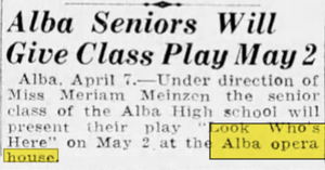 Alba Opera House - April 1936 Article (newer photo)